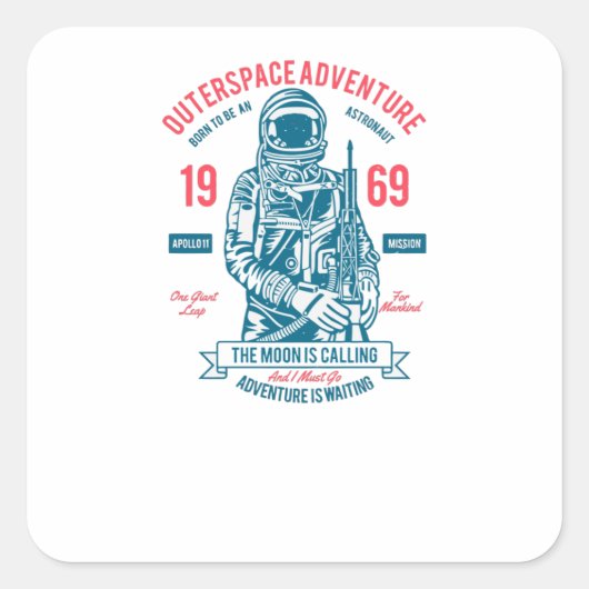 Sticker Carré Apollo 11 (Devant)