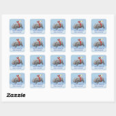 Sticker Carré Appartient à l'Hippopotame Fusée (Feuille)