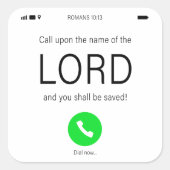 Sticker Carré Appel au nom de l'Éternel - Foi chrétienne (Devant)