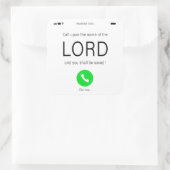 Sticker Carré Appel au nom de l'Éternel - Foi chrétienne (Sac)
