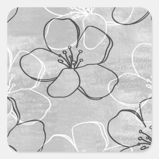 Sticker Carré Apple Blossom Dream : Ornement Abstrait (Devant)