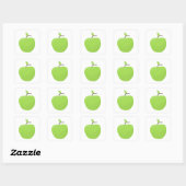 Sticker Carré Apple. Dessin de fruits. (Feuille)