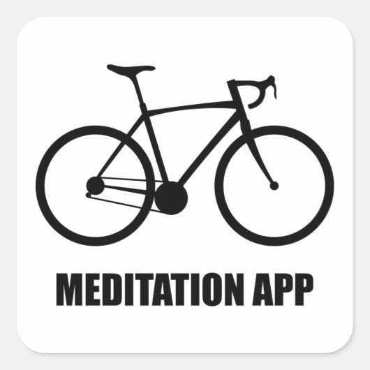 Sticker Carré Application de méditation de vélo (Devant)