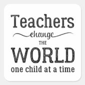 Sticker Carré Appréciation de l'enseignant citation de typograph (Devant)