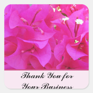 Sticker Carré Appréciation du client Merci Business Pink Flower