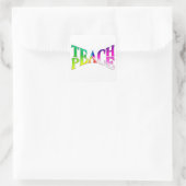 Sticker Carré APPRENDRE LA PAIX Rainbow Graphic Sur Blanc (Sac)