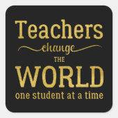 Sticker Carré Apprentissage or noir typographie citation (Devant)