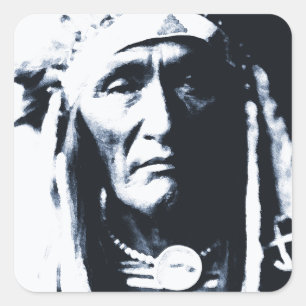 Sticker Carré Apsaroke indien indigène