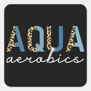 Sticker Carré Aqua Aerobics Empreinte Cheetah Aqua aérobic cadea