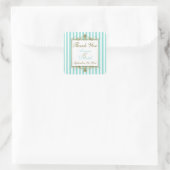 Sticker Carré Aqua, Blancs Grilles Or Parchemins Mariage Faveur (Sac)