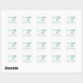 STICKER CARRÉ AQUA BLEU BLUSH SEWING MACHINE MERCI SHOPPING (Feuille)