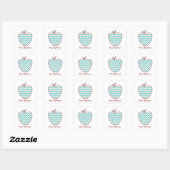 Sticker Carré Aqua Chevron Enseignant Apple (Feuille)