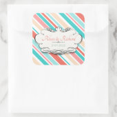 Sticker Carré Aqua & Coral (Sac)