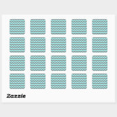 Sticker Carré Aqua et gris Zigzag (Feuille)