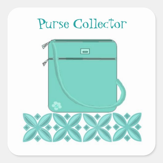 Sticker Carré Aqua Handbag avec mignon Dit (Devant)