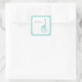 Sticker Carré Aqua Maman et Baby Giraffes (Sac)