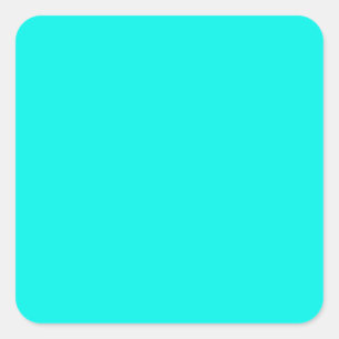 Sticker Carré Aqua Turquoise Neon bleu fluorescent Personnalisé