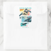 Sticker Carré Aquaman | Aquaman moderniste et graphique noir de (Sac)