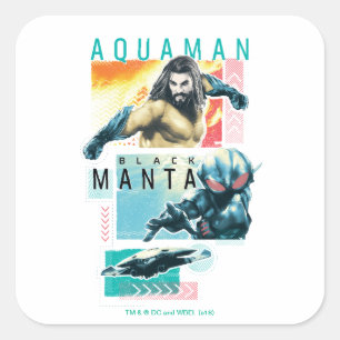 Sticker Carré Aquaman Aquaman moderniste et graphique noir de