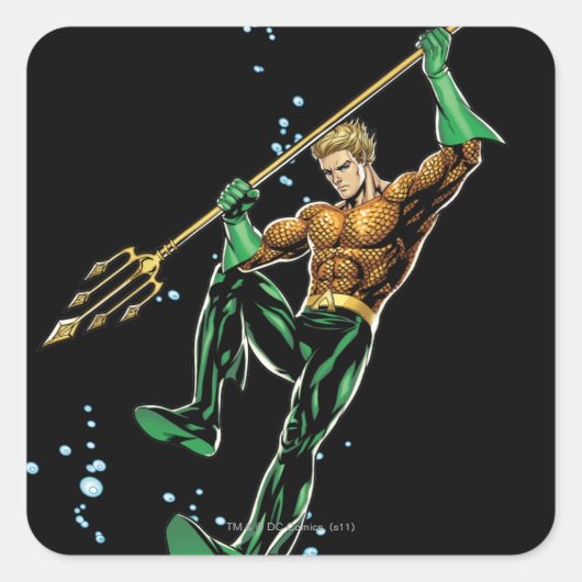 Sticker Carré Aquaman avec Spear (Devant)