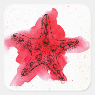 Sticker Carré Aquarelle