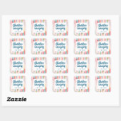 Sticker Carré Aquarelle Abstraite couleur brosse pointes Mariage (Feuille)