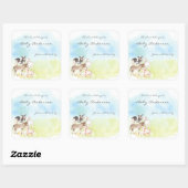 Sticker Carré Aquarelle Animaux de ferme (Feuille)