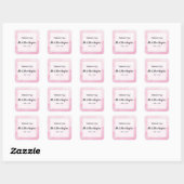 Sticker Carré Aquarelle arrière - plan mariage romantique merci (Feuille)