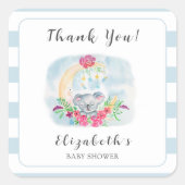 Sticker Carré Aquarelle Bébé Koala Avec Invitation Lune (Devant)