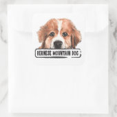 Sticker Carré Aquarelle Bernese Mountain Dog (Sac)