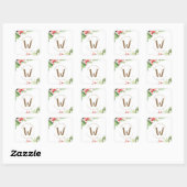 Sticker Carré Aquarelle Berries d'hiver et verdure (Feuille)