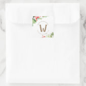 Sticker Carré Aquarelle Berries d'hiver et verdure (Sac)