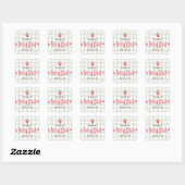 Sticker Carré Aquarelle Berry fraise Premier anniversaire (Feuille)