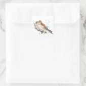 Sticker Carré Aquarelle Birding Kestrel Couple (Sac)