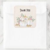 Sticker Carré Aquarelle blanche et Citrouille or (Sac)