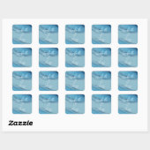 Sticker Carré Aquarelle bleu marine aquamarine (Feuille)