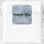 Sticker Carré Aquarelle bleu violet Merci (Sac)