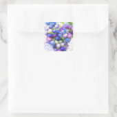 Sticker Carré Aquarelle bleu violet Raisins Fruit Abstrait (Sac)
