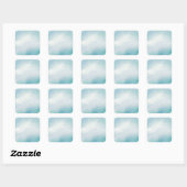 Sticker Carré Aquarelle bleue (Feuille)