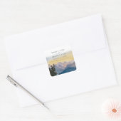 Sticker Carré Aquarelle Blue Mountains Pine Mariage (Enveloppe)