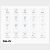 Sticker Carré Aquarelle Blue Seahors Boite (Feuille)