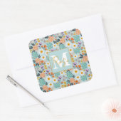 Sticker Carré Aquarelle Boho Floral (Enveloppe)