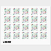 Sticker Carré Aquarelle Boho floral, feuille, rayures peinture m (Feuille)