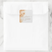 Sticker Carré Aquarelle Boho moderne Tie Dye Baby shower Beige (Sac)