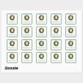 Sticker Carré Aquarelle Boho Orange Slice Wreath Noël (Feuille)