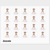 Sticker Carré Aquarelle Bourgogne Amaryllis Cadeau de Noël (Feuille)