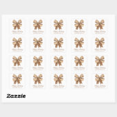 Sticker Carré Aquarelle Bow Burlap Naturel (Feuille)
