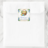 Sticker Carré Aquarelle Chicks Fleurs de printemps Anniversaire (Sac)