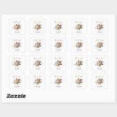 Sticker Carré Aquarelle Chute en amour Fleur beige BridaSticker (Feuille)