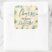 Sticker Carré Aquarelle Citron et verdure Anniversaire (Sac)